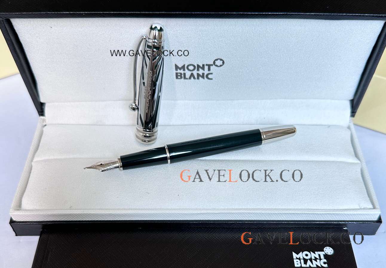 New Clone Mont blanc 100 Meisterstück Green Fountain Silver Cap 164